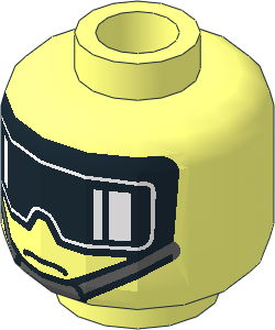 Minifig Head with SW Black Goggles and Chin Strap Pattern