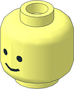 Minifig Head with Standard Grin Pattern (Hollow Stud)