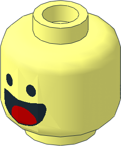 Minifig Head with Large Tongue / Scared 2-Sided Pattern