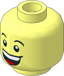 Minifig Head with Big Smile and Teeth / Sad with Tear 2-Sided Pattern