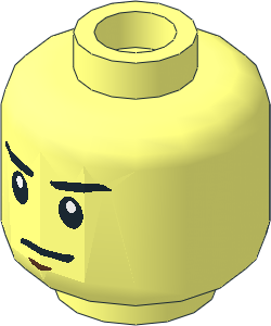 Minifig Head with Mouth Closed Stern / Mouth Open Scared 2-Sided Pattern
