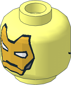 Minifig Head with Iron Man Armoured Suit Classic Pattern