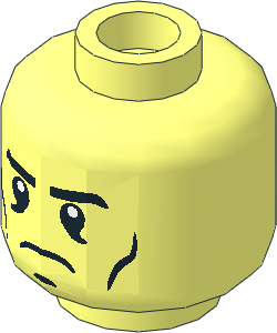Minifig Head with Grumpy/Angry 2-Sided Pattern