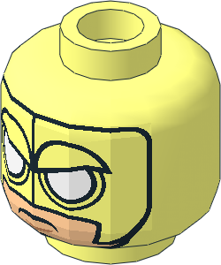 Minifig Head with Balaclava with Black Seams and White Eyes with Light Nougat Lower Face Pattern