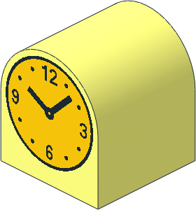 Duplo Brick  2 x  2 x  2 Curved Top with Clock Hands 10:08 Pattern