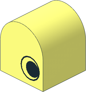 Duplo Brick  2 x  2 x  2 Curved Top with Eye on 2 Sides Pattern