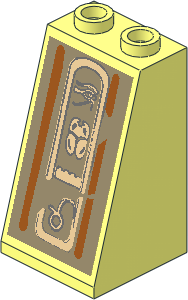 Slope Brick 75  2 x  2 x  3 with Hieroglyphs Type 4 Sticker