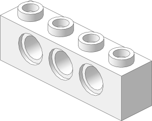 ~_Technic Brick  1 x  4 with Holes White (Obsolete)