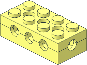 Brick  2 x  4 with Top/Side/End Holes and Solid Studs
