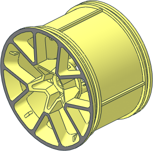Wheel Rim 42 x 62 with 10 Spokes and  3 Pins with Silver Outline Pattern