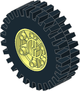 Wheel 24 x 43 Technic with Tyre 24/ 80 x 43 Offset Tread Wheel 24 x 43 Technic with Tyre 24/ 80 x 43 Offset Tread