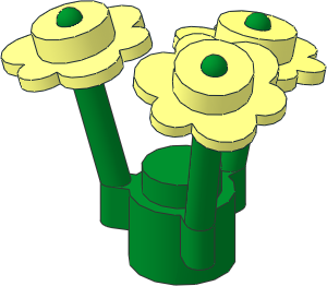 Plant Flower Stem Green with Three Flowers with 6 Petals Centre Upwards Plant Flower Stem Green with Three Flowers with 6 Petals Centre Upwards