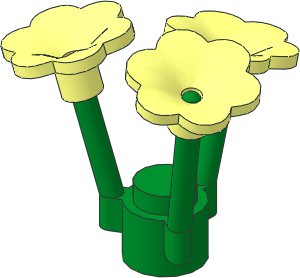 Plant Flower Stem Green with Three Flowers with 6 Rounded Petals Plant Flower Stem Green with Three Flowers with 6 Rounded Petals