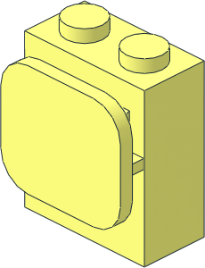 Brick  1 x  2 x  2 with Rounded Slab