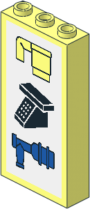 Brick  1 x  3 x  5 with Cup, Phone, and Water Tap Pattern
