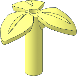 Plant Stem with  3 Leaves with Bar and Pin Holes