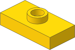 ~_Plate  1 x  2 with 1 Stud Yellow (Obsolete)