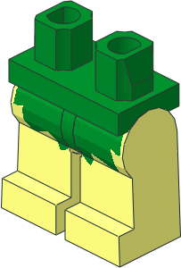 ~Minifig Hips and Legs with Grass Skirt Pattern (Obsolete)