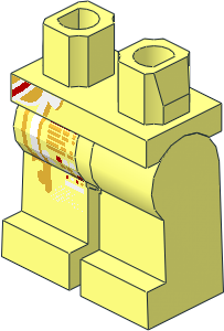 ~Minifig Hips and Legs with White and Gold Markings Pattern (Obsolete) ~Minifig Hips and Legs with White and Gold Markings Pattern (Obsolete)