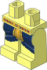~Minifig Hips and Legs with DkBlue/Gold Loincloth Pattern (Obsolete) ~Minifig Hips and Legs with DkBlue/Gold Loincloth Pattern (Obsolete)