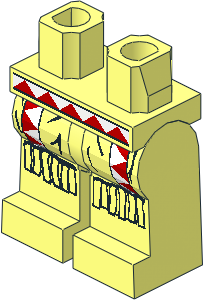 ~Minifig Hips and Legs with Red/White Triangles, Fringe Pattern (Obsolete) ~Minifig Hips and Legs with Red/White Triangles, Fringe Pattern (Obsolete)