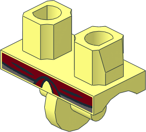 ~Minifig Hips with LOTR Dark Red Belt & Scale Armour Pattern (Obsolete)