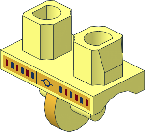 ~Minifig Hips with Gold O-Belt and Loincloth Pattern (Obsolete)