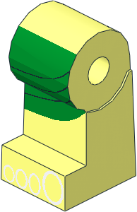 ~Minifig Leg Right with Green Kilt and Toes Pattern (Obsolete)