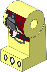 ~Minifig Leg Right with Dark Red Loincloth, White Claws and Fur Tail Pattern (Obsolete) ~Minifig Leg Right with Dark Red Loincloth, White Claws and Fur Tail Pattern (Obsolete)