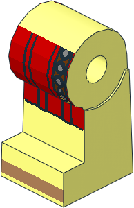 ~Minifig Leg Right with Red Roman Tunic and Belt Pattern (Obsolete) ~Minifig Leg Right with Red Roman Tunic and Belt Pattern (Obsolete)