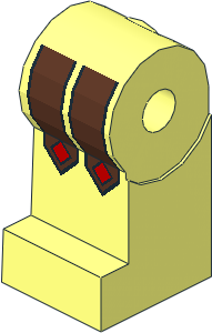 ~Minifig Leg Right with Leather Straps (Red Studs) Pattern (Obsolete) ~Minifig Leg Right with Leather Straps (Red Studs) Pattern (Obsolete)