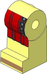 ~Minifig Leg Right with Red Roman Tunic and Belt Pattern (Obsolete) ~Minifig Leg Right with Red Roman Tunic and Belt Pattern (Obsolete)