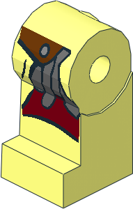 ~Minifig Leg Right with LOTR Leather Armour Pattern (Obsolete)