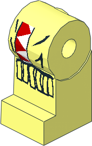 ~Minifig Leg Right with Red/White Triangles, Fringe Pattern (Obsolete) ~Minifig Leg Right with Red/White Triangles, Fringe Pattern (Obsolete)