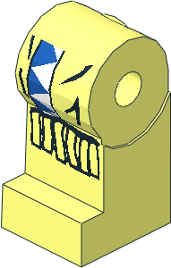 ~Minifig Leg Right with Blue/White Triangles, Fringe Pattern (Obsolete)