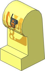 ~Minifig Leg Left with Gold Circuitry and Orange Cable Pattern (Obsolete)