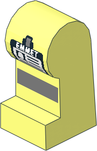 ~Minifig Leg Left with 'EMMET' Badge and Reflective Stripe Pattern (Obsolete) ~Minifig Leg Left with 'EMMET' Badge and Reflective Stripe Pattern (Obsolete)
