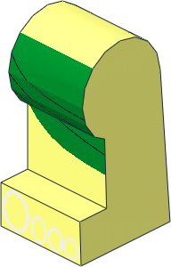 ~Minifig Leg Left with Green Kilt and Toes Pattern (Obsolete)