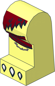 ~Minifig Leg Left with Dark Red Loincloth and White Claws Pattern (Obsolete) ~Minifig Leg Left with Dark Red Loincloth and White Claws Pattern (Obsolete)