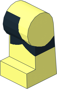 ~Minifig Leg Left with Black Orca Pattern (Obsolete)
