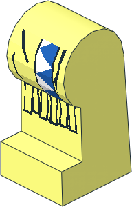 ~Minifig Leg Left with Blue/White Triangles, Fringe Pattern (Obsolete) ~Minifig Leg Left with Blue/White Triangles, Fringe Pattern (Obsolete)