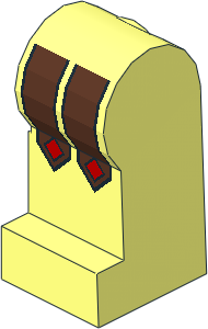 ~Minifig Leg Left with Leather Straps (Red Studs) Pattern (Obsolete) ~Minifig Leg Left with Leather Straps (Red Studs) Pattern (Obsolete)