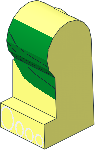 ~Minifig Leg Left with Green Kilt and Toes Pattern (Obsolete) ~Minifig Leg Left with Green Kilt and Toes Pattern (Obsolete)