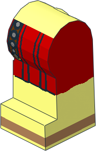~Minifig Leg Left with Red Roman Tunic and Belt Pattern (Obsolete) ~Minifig Leg Left with Red Roman Tunic and Belt Pattern (Obsolete)