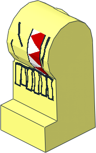 ~Minifig Leg Left with Red/White Triangles Pattern (Obsolete) ~Minifig Leg Left with Red/White Triangles Pattern (Obsolete)