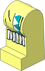 ~Minifig Leg Left with Dark Turquoise/White Triangles, White Fringe Pattern (Obsolete) ~Minifig Leg Left with Dark Turquoise/White Triangles, White Fringe Pattern (Obsolete)