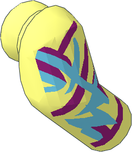 Minifig Arm Right with Medium Azure and Magenta Stripes Pattern