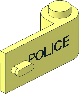 Door  1 x  3 x  1 Right with Thin "POLICE" Pattern