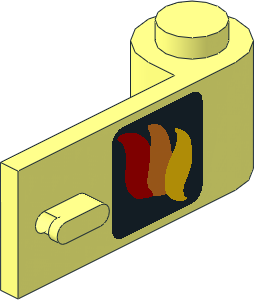 Door  1 x  3 x  1 Right with Fire Logo Pattern