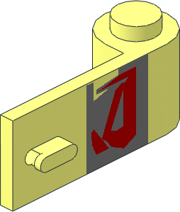 Door  1 x  3 x  1 Right with SW Red on Silver Pattern